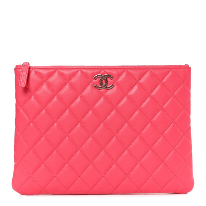 Chanel Caviar Quilted Medium Cosmetic Case Pink 1 of 8