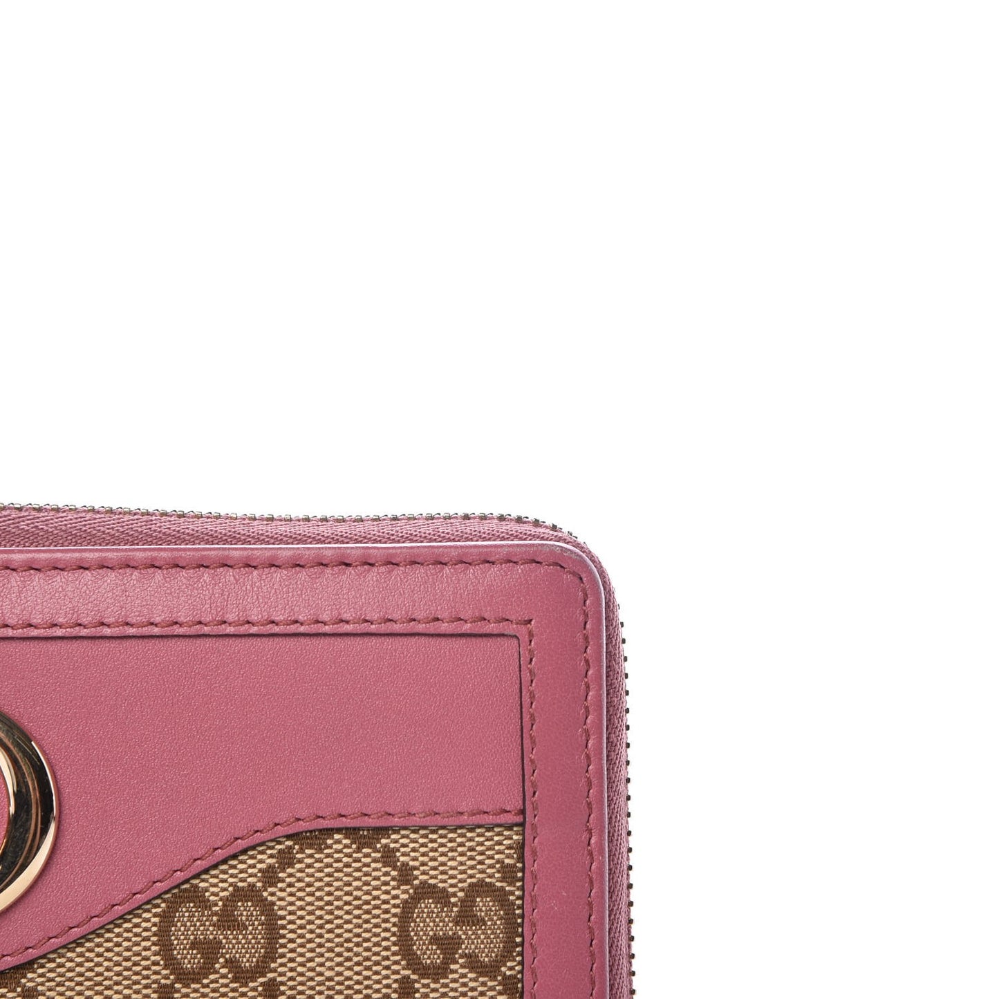 Monogram Margaux Calfskin Sukey Zip Around Wallet Beige Ebony Vintage Rose