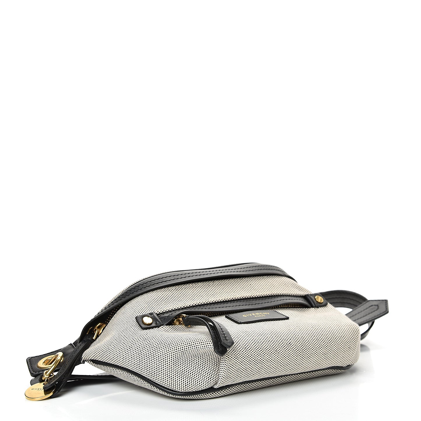 Calfskin Canvas Whip Belt Bag Black