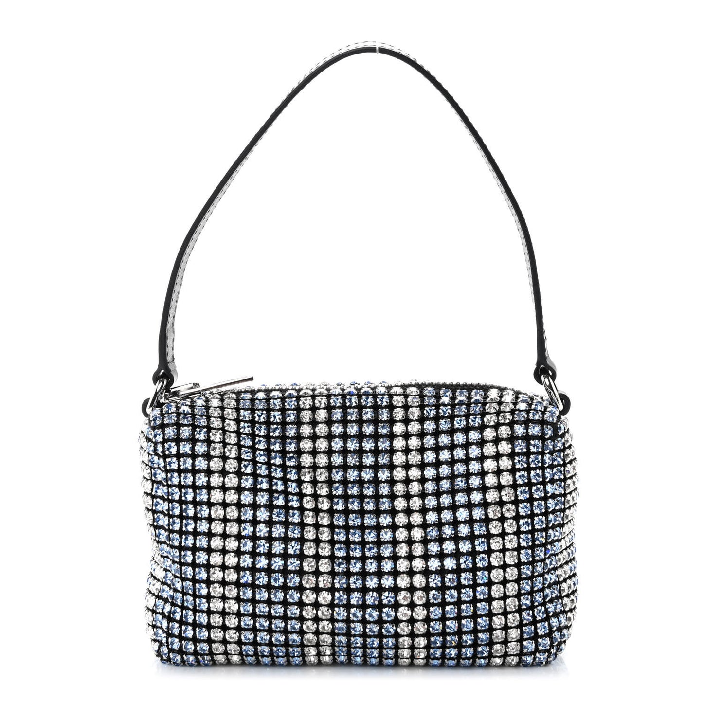 Mesh Crystal Rhinestone Mini Heiress Pouch Blue Light