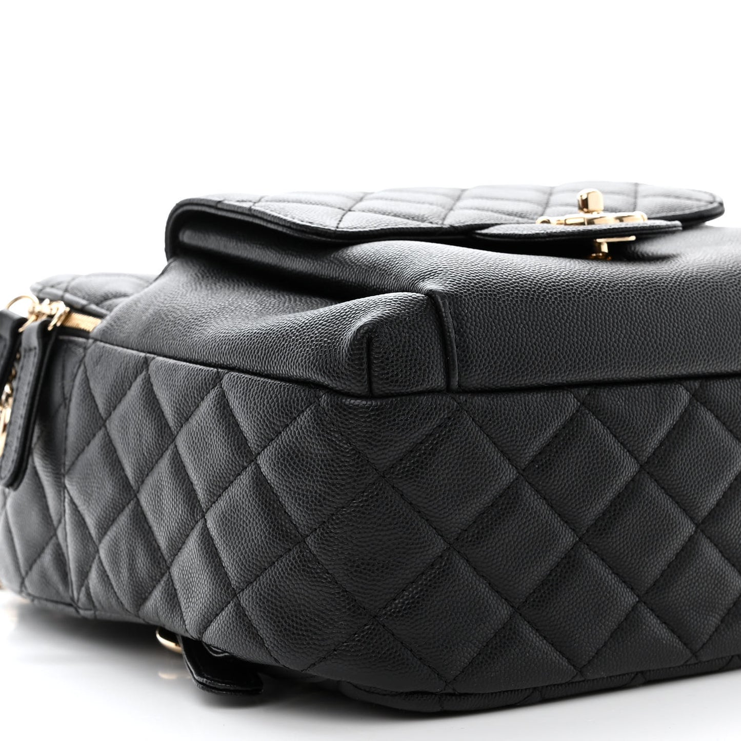 Caviar Quilted Medium Zip Around Backpack Black