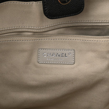 Chanel Glazed Calfskin Medium Deauville Tote Black 6 of 10
