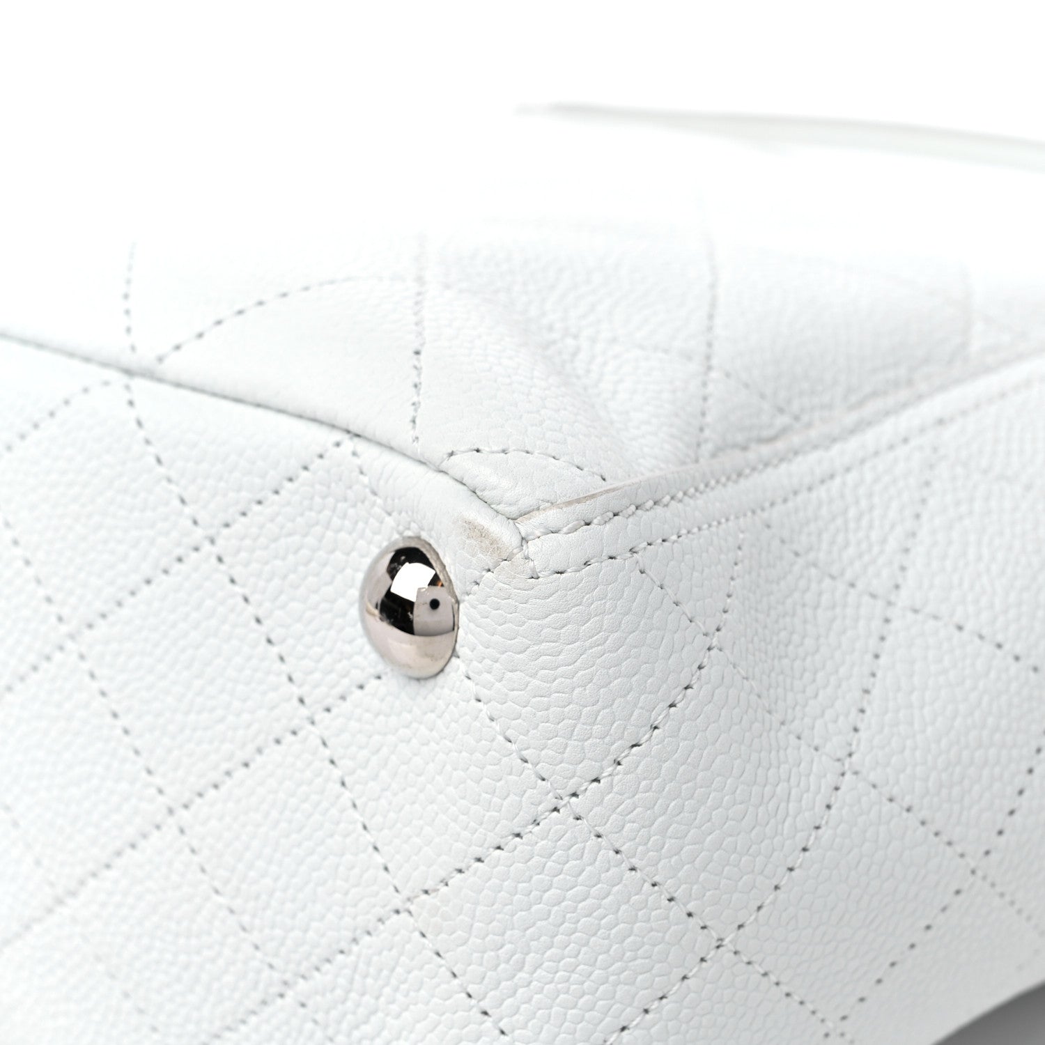 Chanel Caviar Stitched CC Pocket Tote White 11 of 11