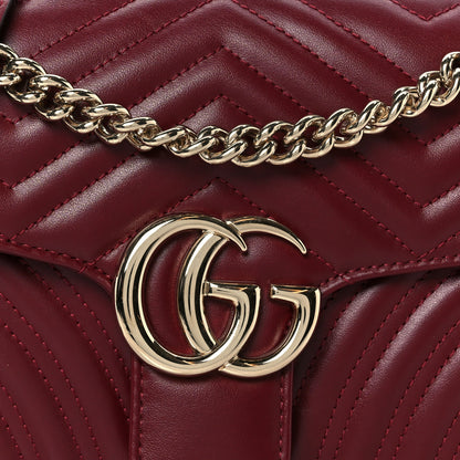 Gucci Calfskin Matelasse Small GG Marmont Shoulder Bag Rosso Ancora Red 9 of 11
