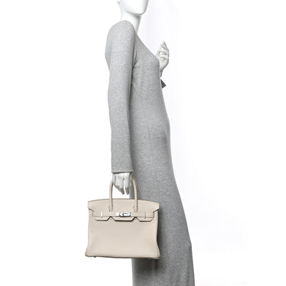 Hermes Taurillon Clemence Birkin 30 Craie 2 of 10