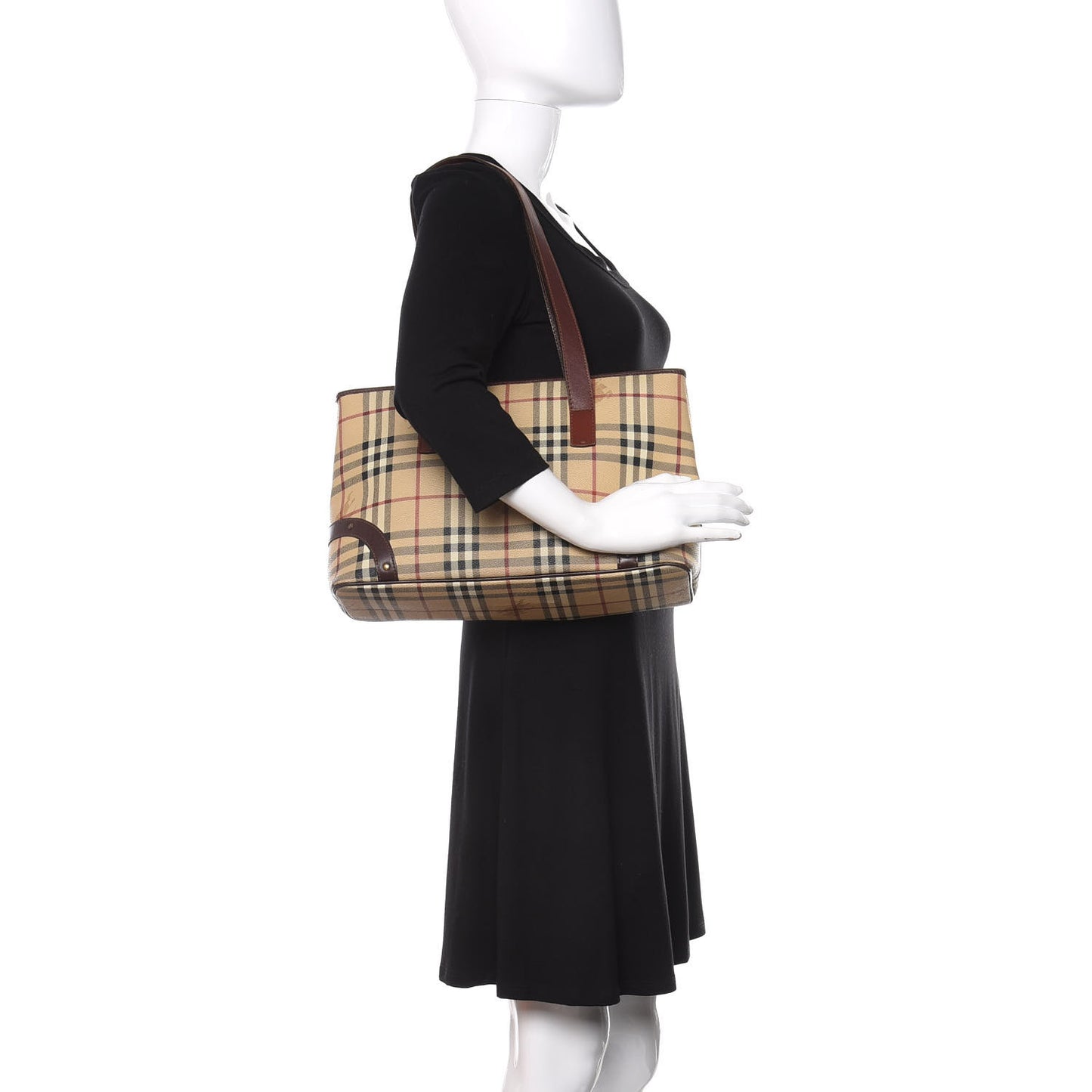 Haymarket Check Studded Tote Bag Chocolate