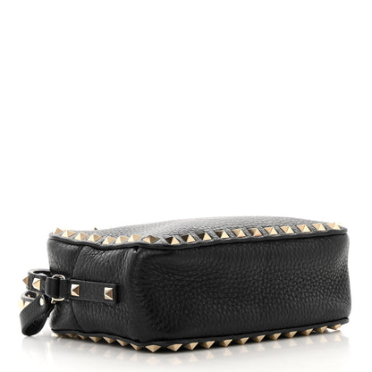 Valentino Garavani Pebbled Calfskin Rockstud Camera Crossbody Bag Black 4 of 10