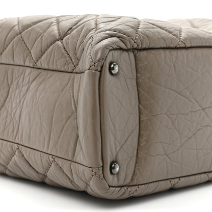 Chanel Aged Calfskin Tweed Large Quilted Portobello Tote Grey 10 of 16