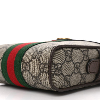Gucci GG Supreme Monogram Web Mini Ophidia Messenger Brown 9 of 9