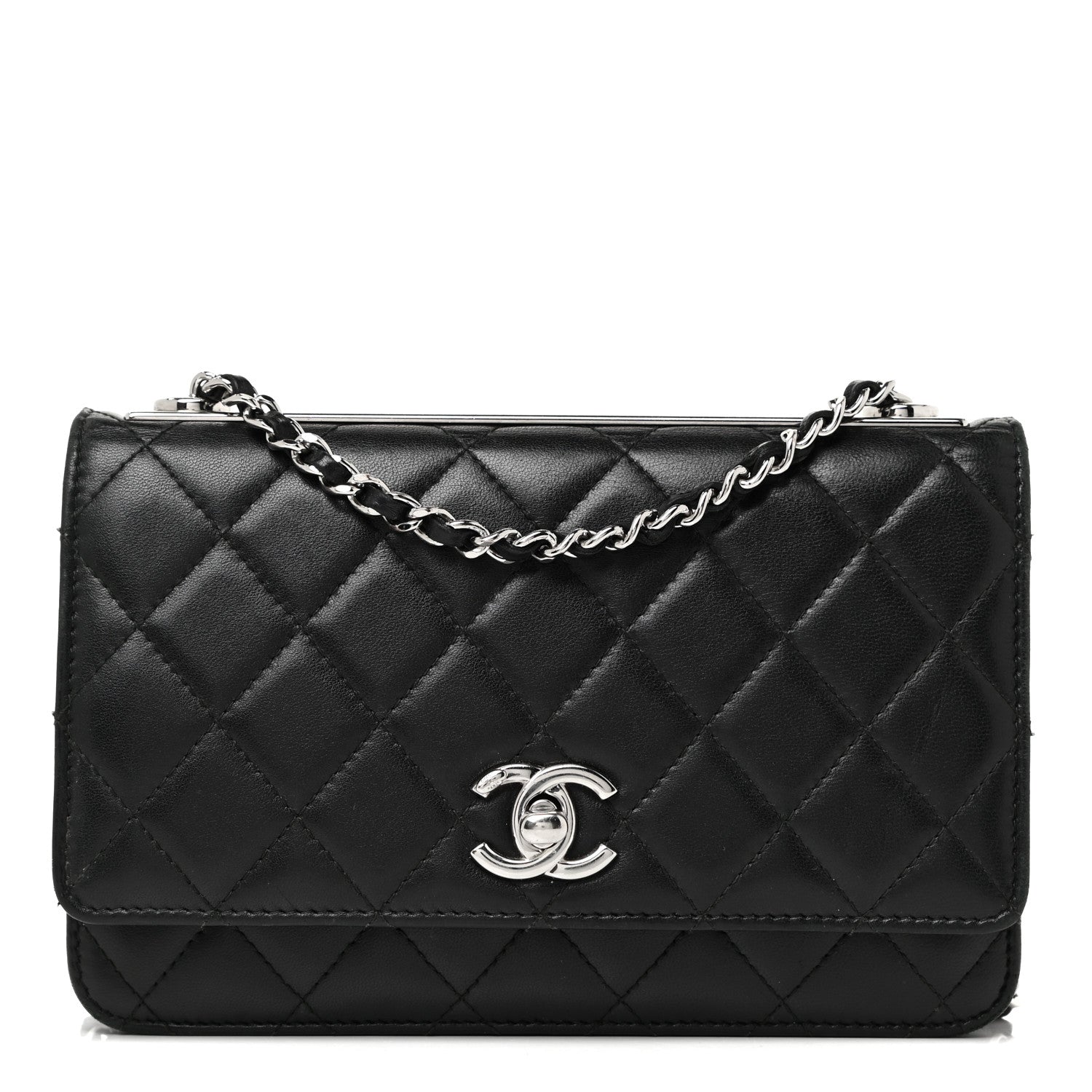 Chanel Lambskin Quilted Trendy CC Wallet On Chain WOC Black 1 of 22
