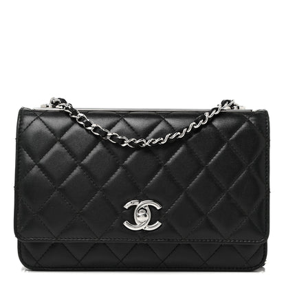 Chanel Lambskin Quilted Trendy CC Wallet On Chain WOC Black 1 of 22