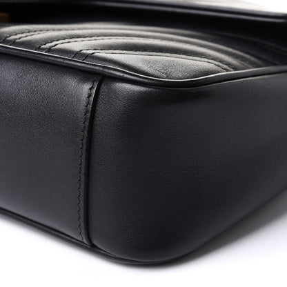 Gucci Calfskin Matelasse Small GG Marmont Shoulder Bag Black 11 of 12