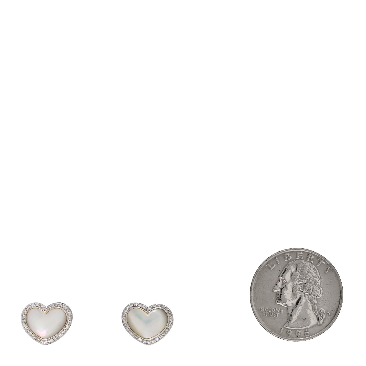Pasquale Bruni 18K White Gold Diamond Mother of Pearl Heart Earrings 2 of 4