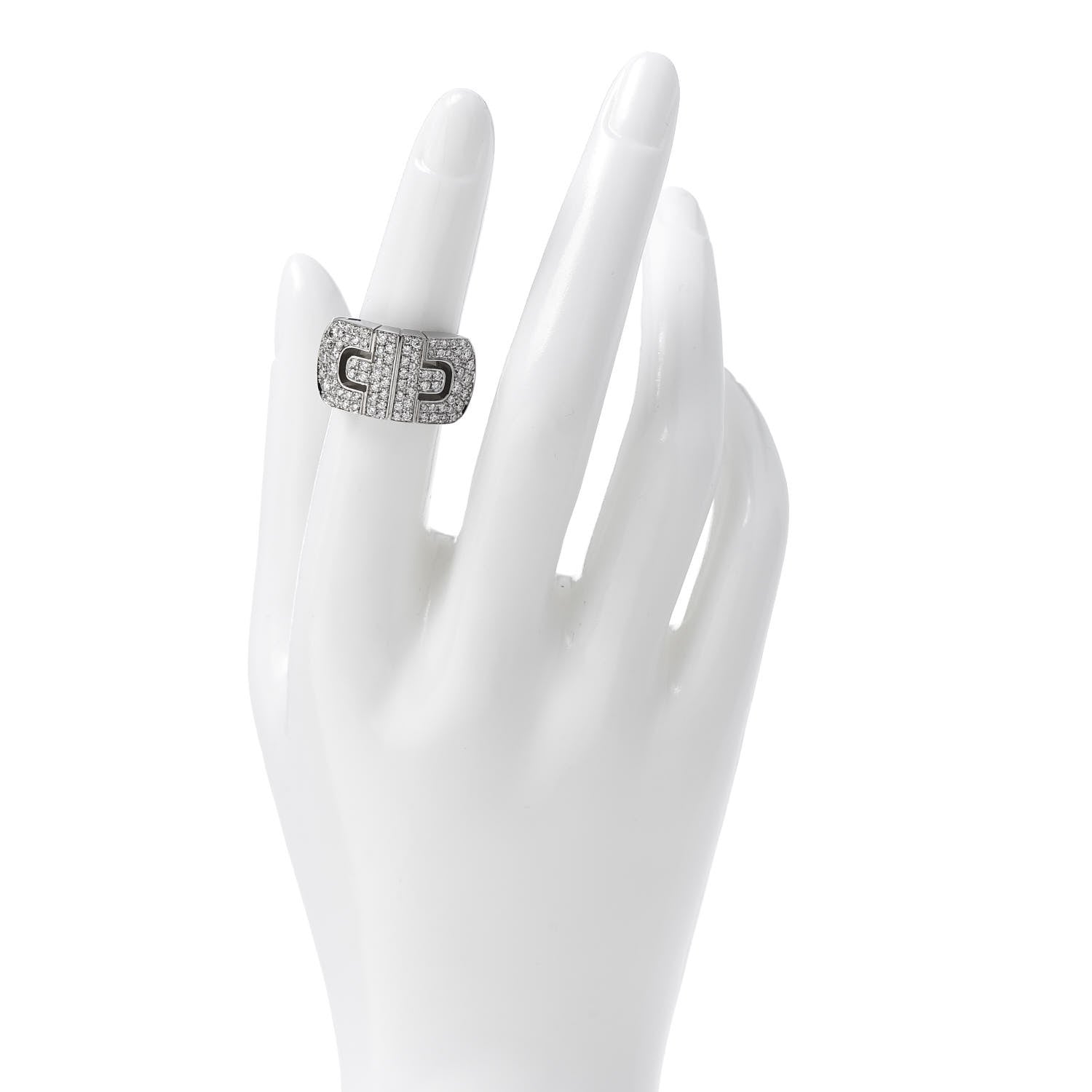 Bulgari 18K White Gold Diamond Parentesi Revolution Ring 51 5.75 2 of 6