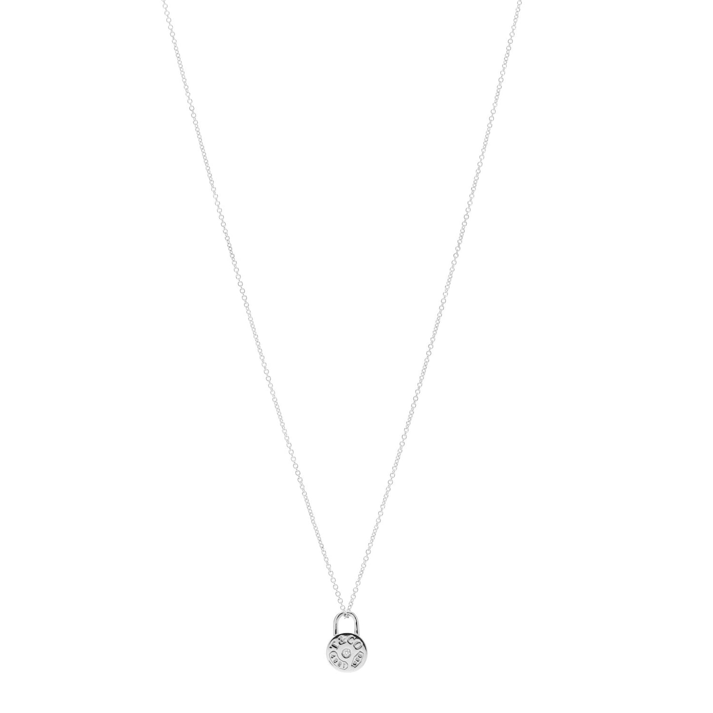 Sterling Silver Diamond 1837 Circle Lock Necklace