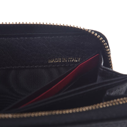 Valentino Garavani Pebbled Calfskin Rockstud Zip Around Wallet Black 7 of 8