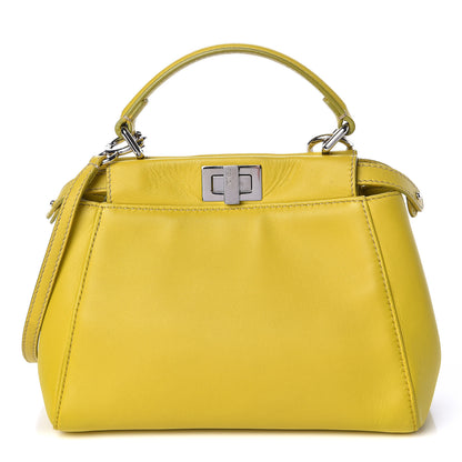 Fendi Nappa Mini Peekaboo Iconic Satchel Lime 1 of 22