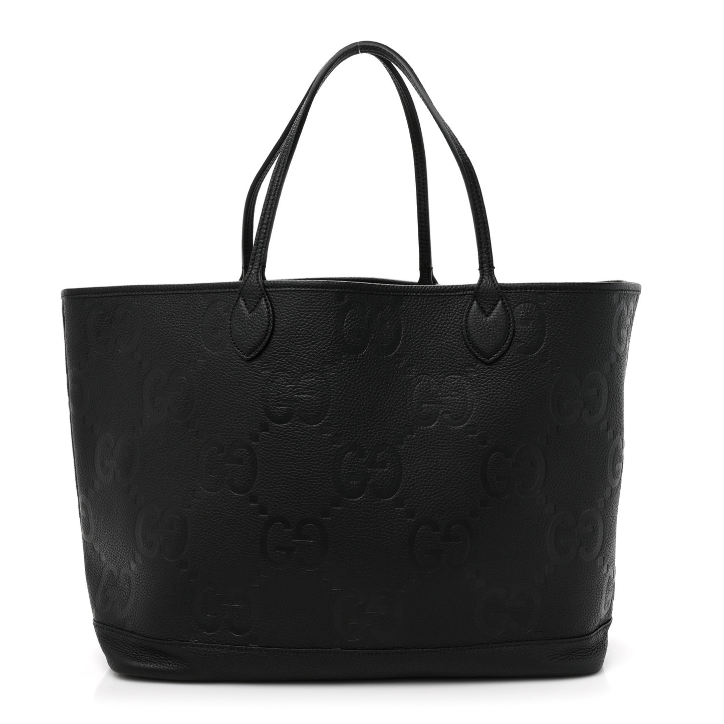 Monogram Jumbo GG Calfskin Web Large Shopping Tote Black