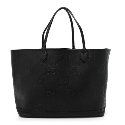 Gucci Monogram Jumbo GG Calfskin Web Large Shopping Tote Black 1 of 12