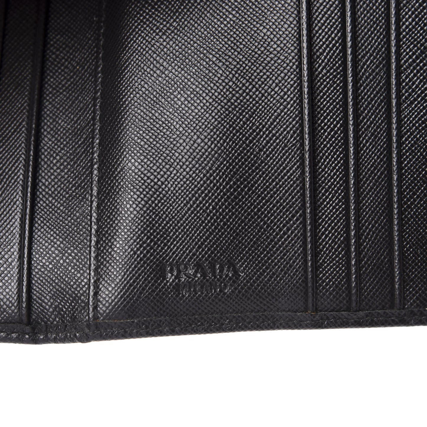 Saffiano Metal Tri-Fold Wallet Black