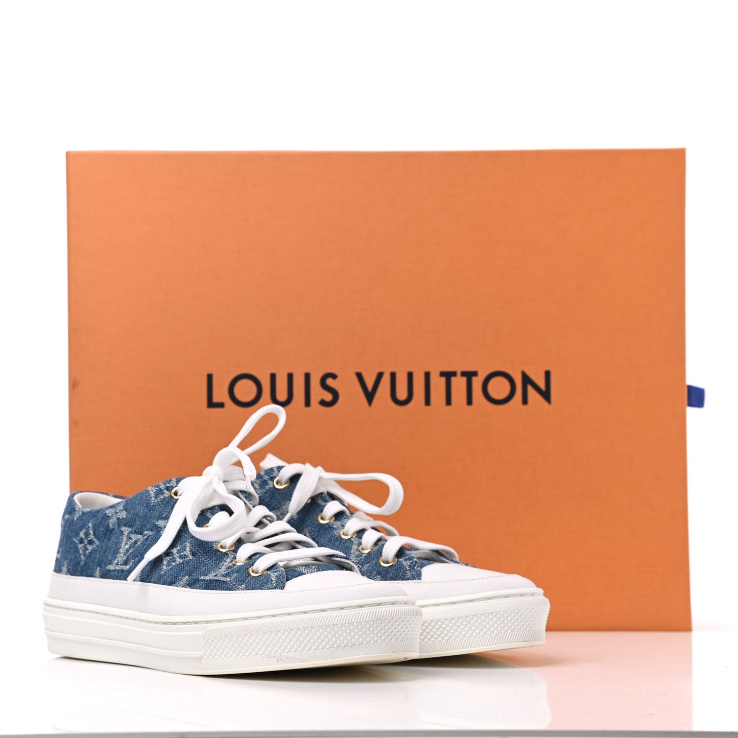 Denim Monogram Stellar Sneakers 37.5 Bleu Jeans Blue