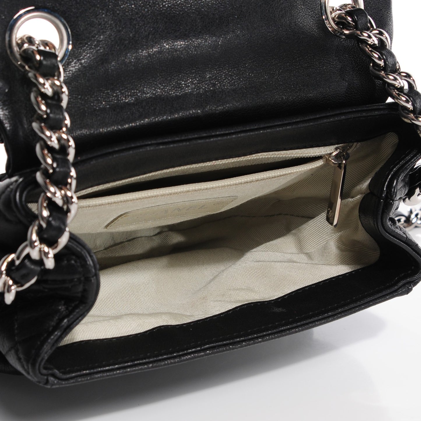 Washed Lambskin Mini Chain Around Messenger Black