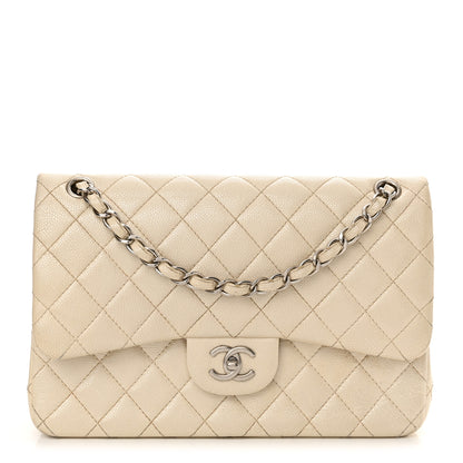 Chanel Iridescent Caviar Quilted Jumbo Double Flap Dark White 1 of 20