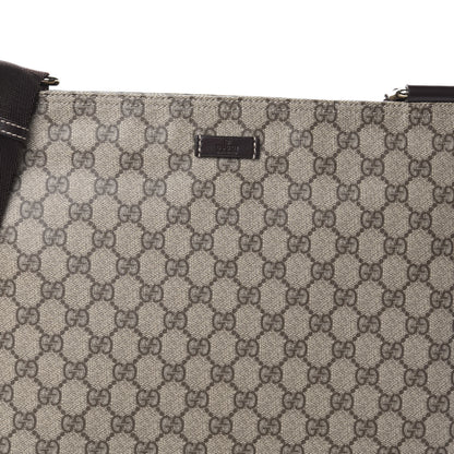 Gucci GG Supreme Monogram Medium Flat Messenger Bag Dark Brown 7 of 9
