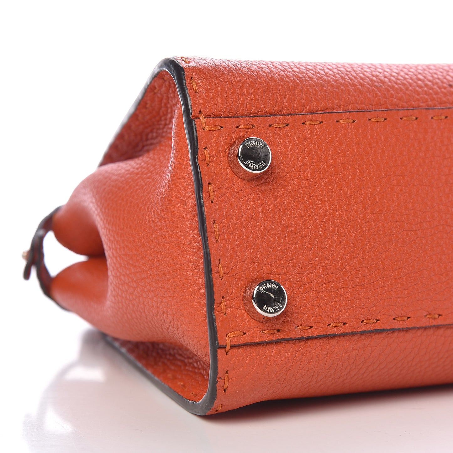 Cuoio Romano Selleria Mini Peekaboo Iconic Satchel Dark Orange