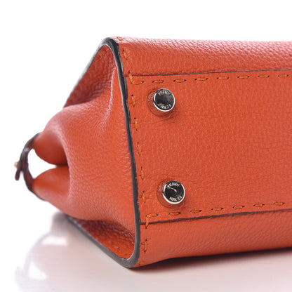 Fendi Cuoio Romano Selleria Mini Peekaboo Iconic Satchel Dark Orange 9 of 10