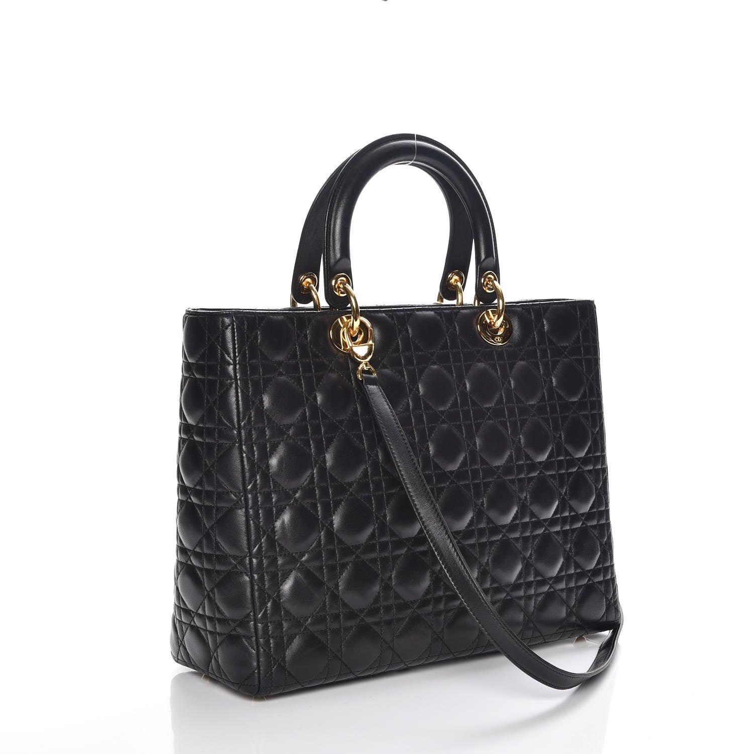 Christian Dior Lambskin Cannage Large Lady Dior Black 4 of 8