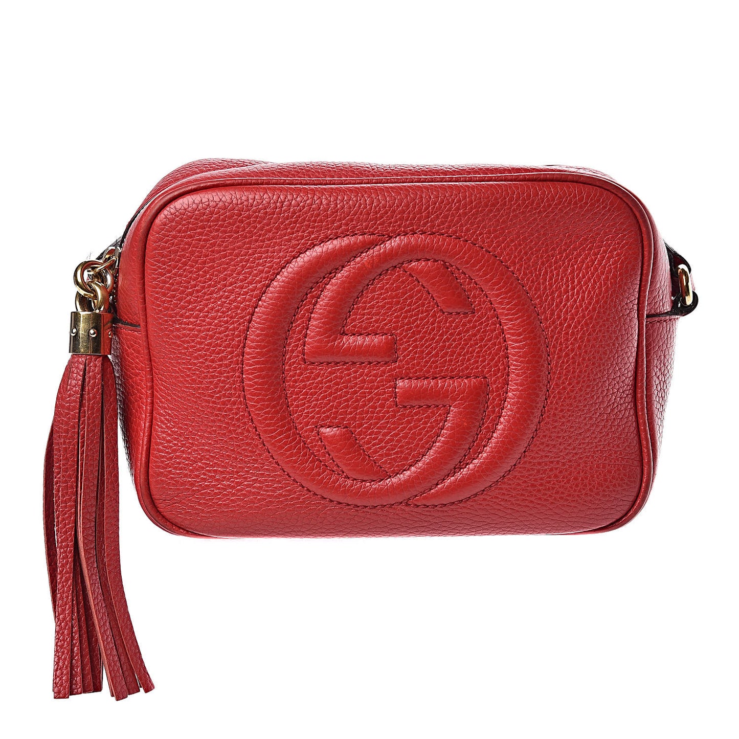 Pebbled Calfskin Small Soho Disco Bag Vibrant Red