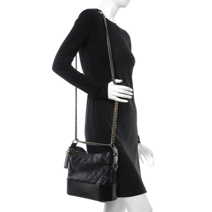 Chanel Aged Calfskin Quilted Medium Gabrielle Hobo Black 2 of 10