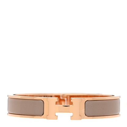 Hermes Enamel Narrow Clic Clac H Bracelet PM Marron Glace 1 of 5