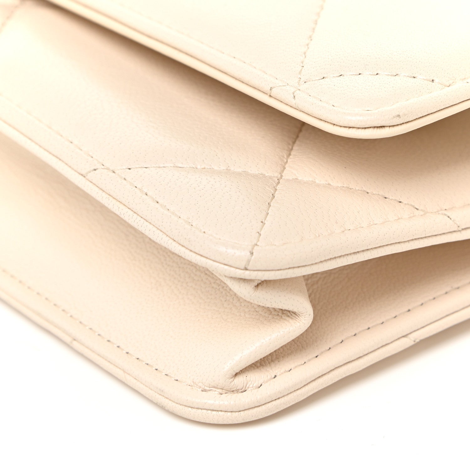 Chanel Goatskin Quilted Chanel 19 Wallet On Chain WOC Light Beige 10 of 17
