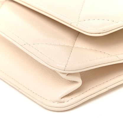 Chanel Goatskin Quilted Chanel 19 Wallet On Chain WOC Light Beige 10 of 17