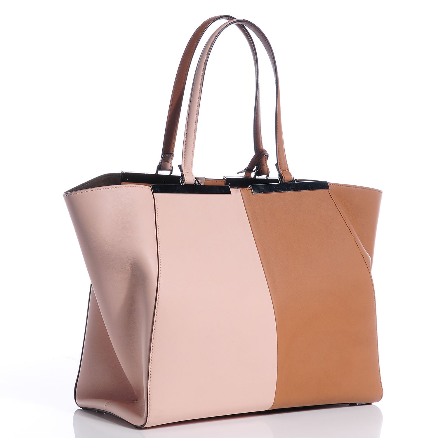 Fendi Vitello Bi-Color Large 3Jours Tote Orzo Rosa Plaster 5 of 12