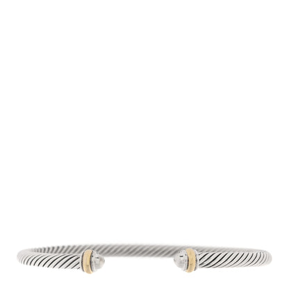 David Yurman Sterling Silver 18K Yellow Gold 4mm Cable Classics Bracelet 1 of 3