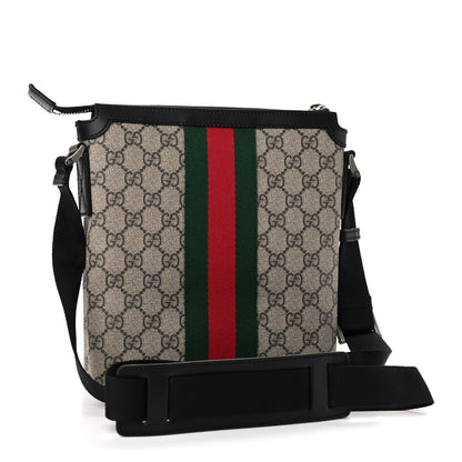 Gucci GG Supreme Monogram Web Messenger Bag Black 2 of 8