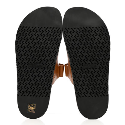 Hermes Calfskin Mens Chypre Sandals 43 Gold 5 of 10