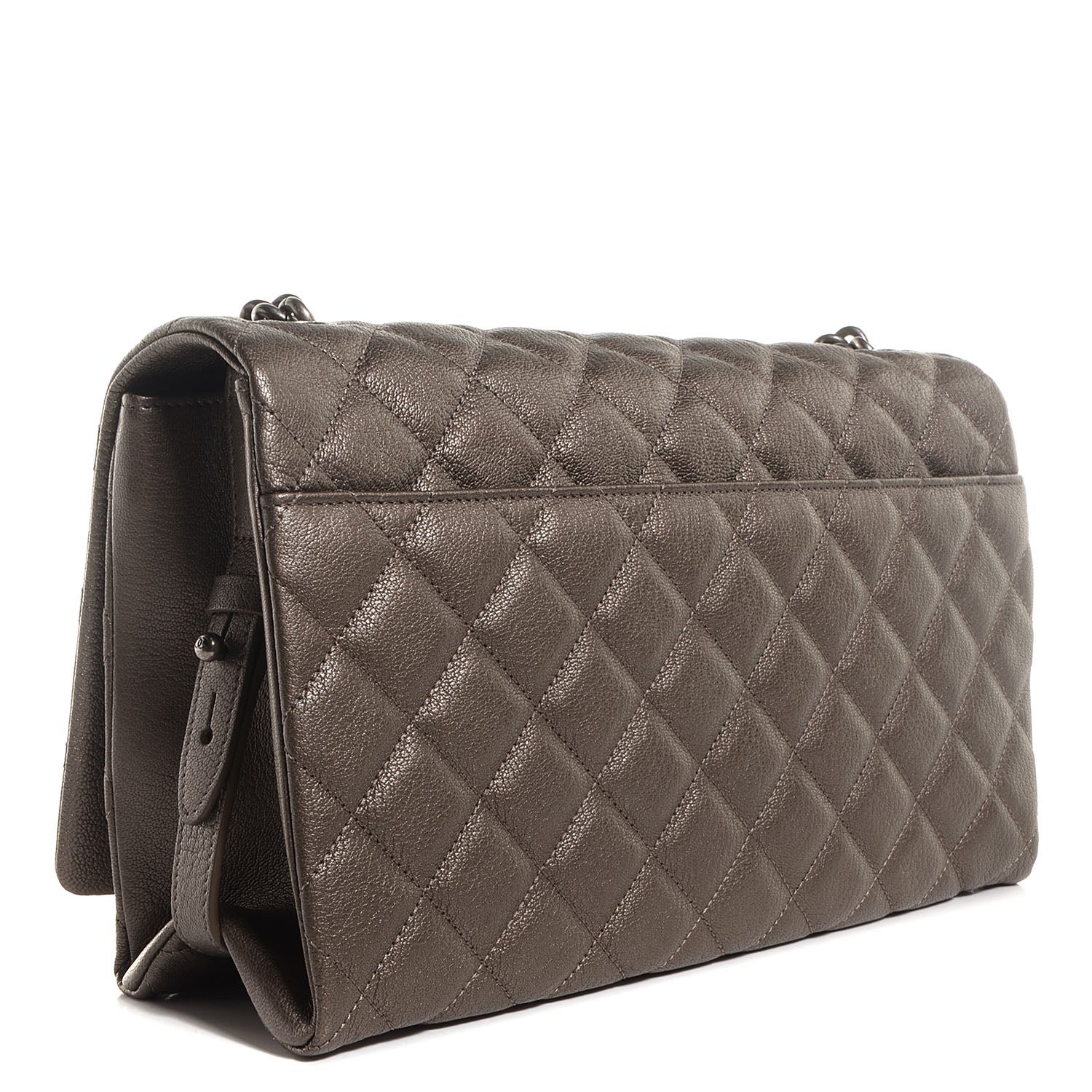 Chanel Metallic Goatskin Large City Rock Flap Silver 5 of 11