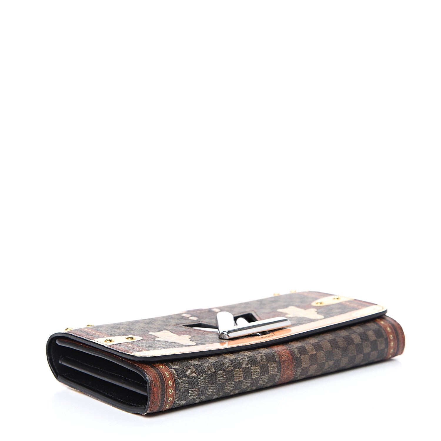 Louis Vuitton Transformed Damier Ebene Time Trunk Twist Wallet 3 of 12