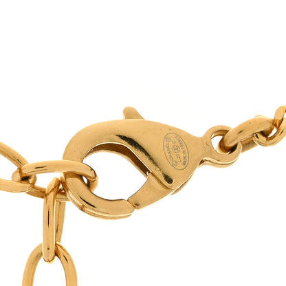 Chanel Metal Crystal Charm Necklace Purple Gold 4 of 4