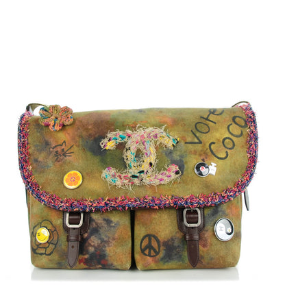 Chanel Washed Toile Large Graffiti On The Pavements Messenger Khaki Multicolor 1 of 7
