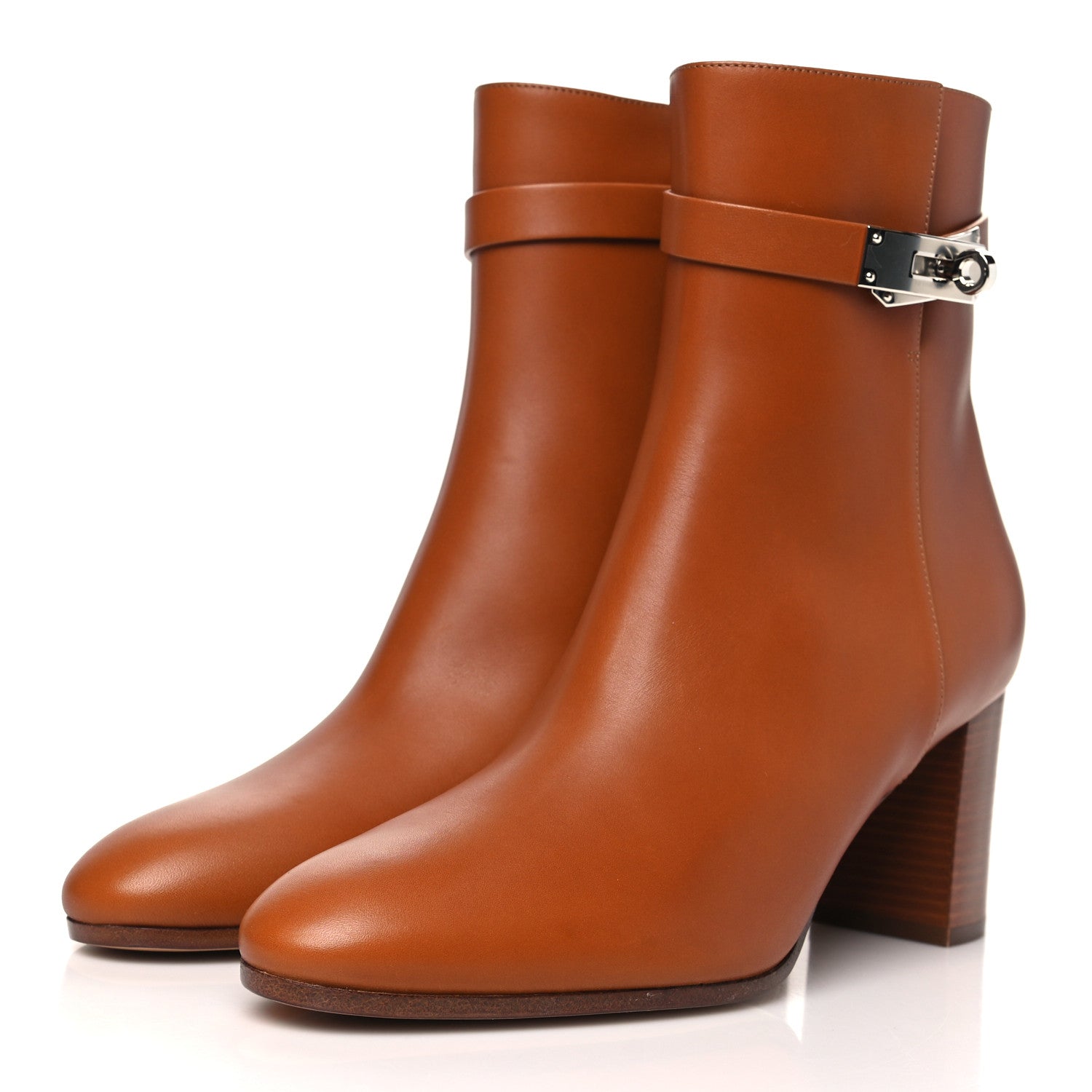 Hermes Calfskin Saint Germain Ankle Boots 40 Gold 3 of 8