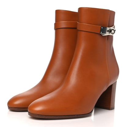 Hermes Calfskin Saint Germain Ankle Boots 40 Gold 3 of 8