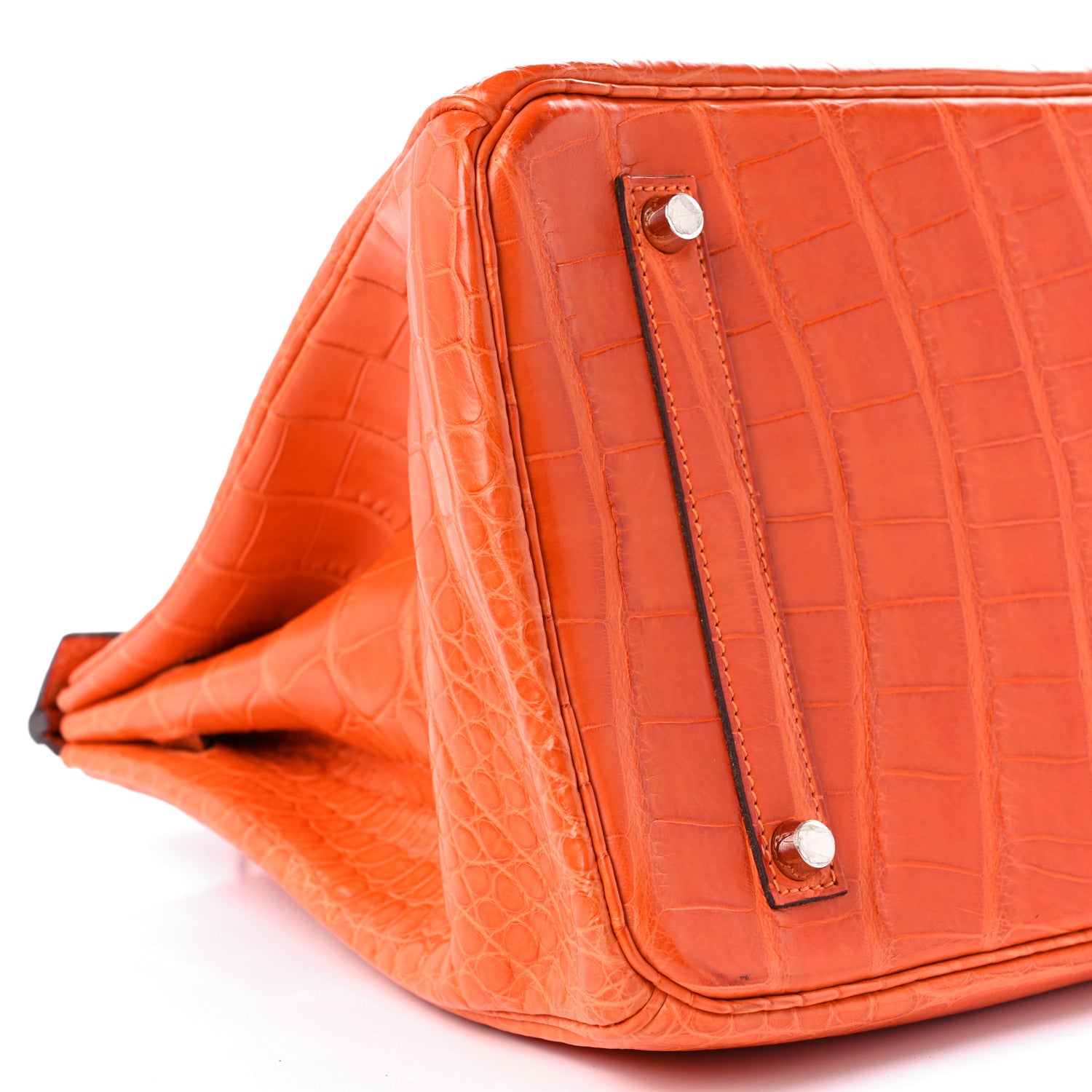 Hermes Matte Alligator Birkin 35 Orange 9 of 11