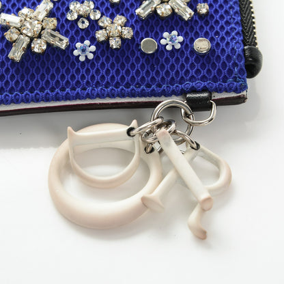 Christian Dior Calfskin Stardust Dior Card Holder Blue 8 of 10