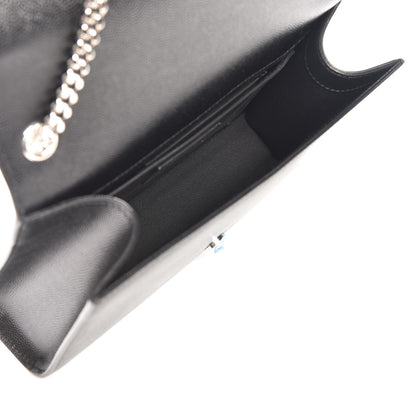 Saint Laurent Grain De Poudre Medium Classic Monogram Kate Satchel Black 5 of 6