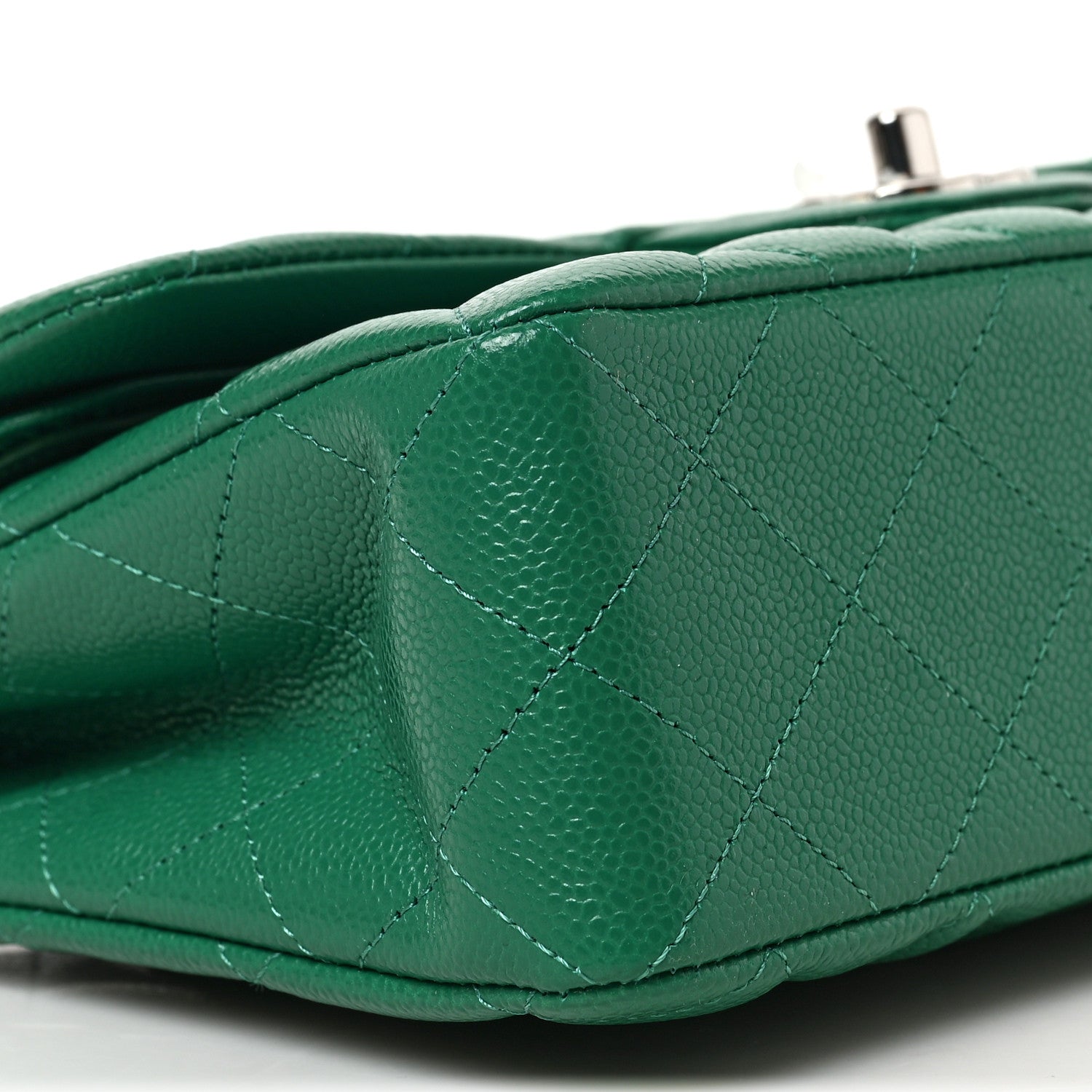 Chanel Caviar Quilted Small Double Flap Green 8 of 9